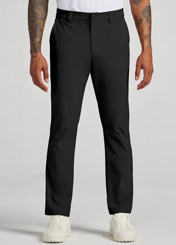 Willit Mens Golf Pants Stretch Dress Pants Quick Dry Work Business Casual Slacks with 4 Pockets Black 32W x 32L