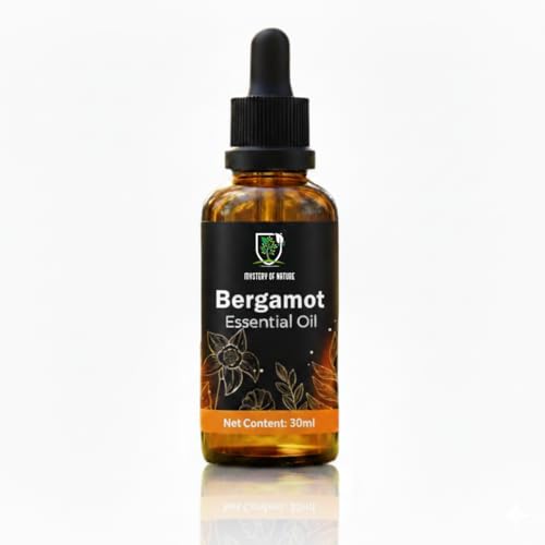 Mystery Of Nature Bergamot Essential Oil 30ml 100% Pure Citrus Bergamia Essential Oils for Diffusers for Home Air Freshener Diffuser Oil with Glass Dropper Aromatherapy & DIY Home