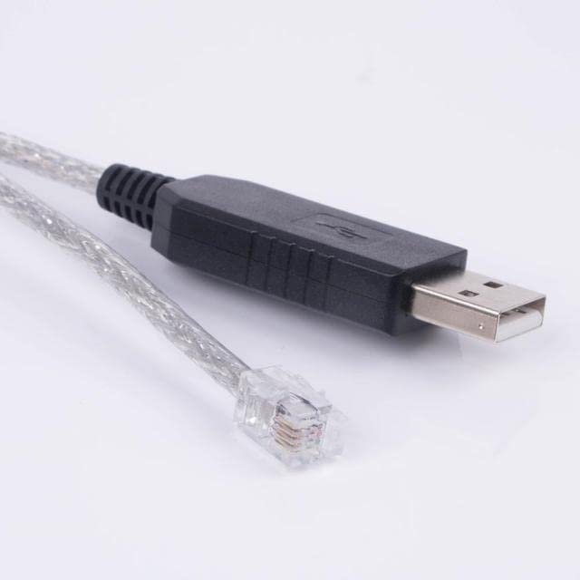 Computer Accessories - USB RS232 4P4C RJ9 Adapters Serial Converter 6FT 16.4FT Ioptron Cable for IEQ30pro ZEQ25 CEM60 Smarteq Pro (silver 1.8m)