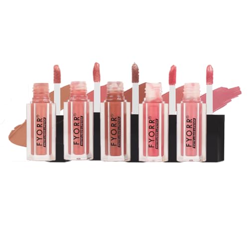 Mini Liquid Matte Lipstick Combo Pack of 5 | Highly Pigmented | Long-Lasting Matte Finish | Lightweight & Smudge-Resistant | Travel-Friendly Lip Colors for Women (Locking IN (Set C), 10ml (2ml Each))