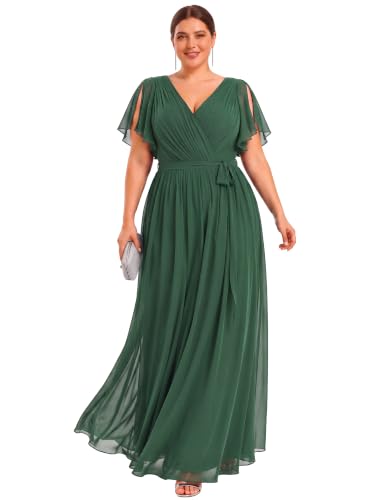 Image of Ever-Pretty Plus Women's Chiffon Maxi Plus Size Formal Bridesmaid Dresses