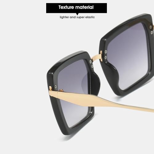 Lunettes de soleil carrées UV400 pour femme avec monture en métal simple - 4