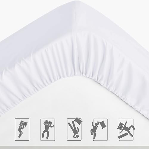 Pamposh Spannbettlaken Extra Tiefe Tasche (40 cm) Hypoallergen, doppelt gebürstet, schrumpf… – Ansicht 3