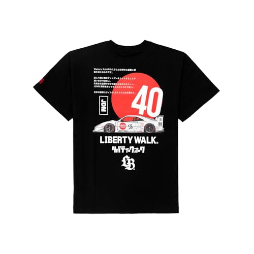 Liberty Walk LBWK JDM T-Shirt F40 Black Car Enthusiast Apparel Tuner Streetwear Japanese Tuning Style Automotive Collectible