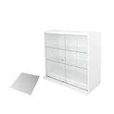 地球家具 コレクションラック DIO ディオ 引き戸 幅90cm ワイド ロータイプ本体 背面ミラー付 鍵付 コレクションケース フィギュアラック ガラスケース ディスプレイケース（引戸本体 + 背面ミラー セット）（高さ83.5cm...