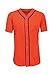 ILTEX Adult & Kids Baseball Jersey Plain Button Down T-Shirt Blank Team Sports Uniforms (Y-Medium, Orange/Navy)