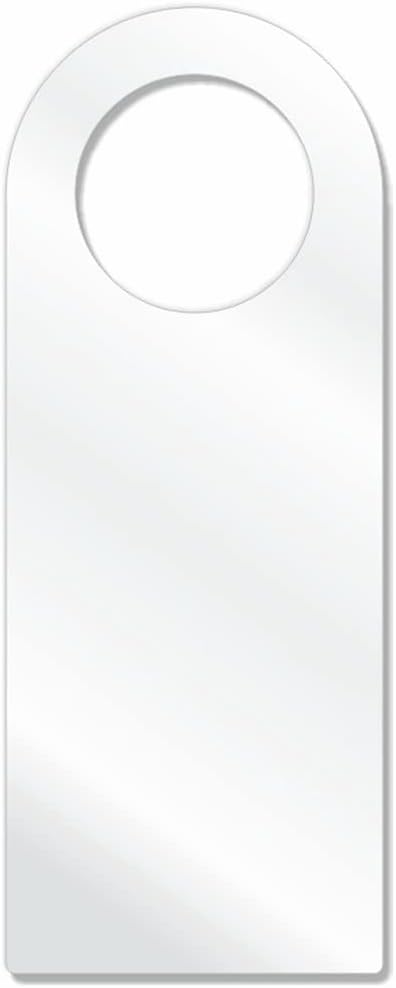 Set of 10 Unfinished Acrylic Door Hanger Blanks,Door Knob Hangers,Acrylic Handle for DIY Crafts,Home Nursery Bedroom Decoration (White)