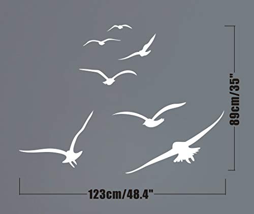 Flying Birds Wall Decals, Birds Vinyl Decals, Dorm Decals, Nursery Wall Decals, Office Decor, Modern Wall Decals For Kids Room Bedroom Living Room, Home Decor Wall Stickers Y20 (White) #TOP3