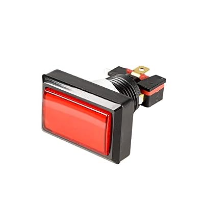 EG STARTS 6X Arcade Rectangle LED Push Buttons Switch for Arcade Machine Games Mame Jamma Parts 12V