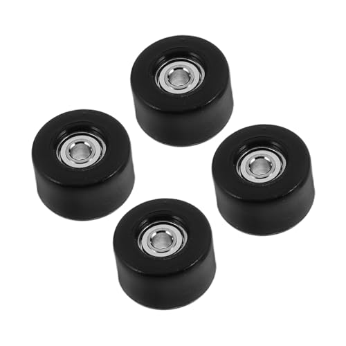 NAMOARLY 4pcs High-Speed Bearing Finger Skateboard Wheels Sturdy Mini Wheel for Skateboarding Black Easy Replacement