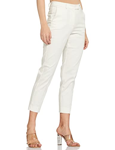 Image of Marks & Spencer Womens Solid Mid Rise Slim Fit Trouser