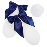 ELAYARD バイクヘルメット用着脱式ウサギ耳デコレーション ふわふわ触感 軽量固定簡単 かわいいリボン飾り 帽装飾品 に