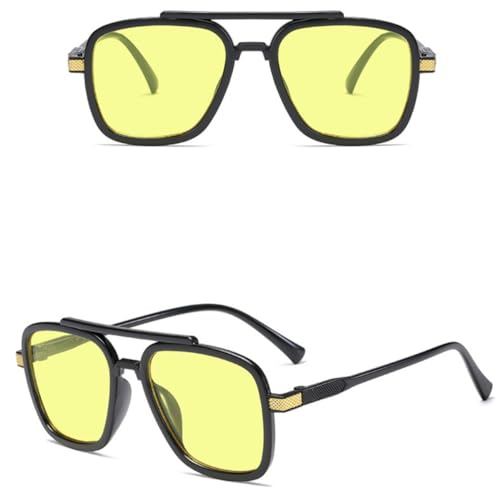 IKANOO Tony Stark Sunglasses for Men Women Vintage Square Metal Frame Spider Man Eyeglasses3