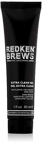 Redken Brews Extra Clean Gel For Men, Mild Hold, No Crunch, No Flaking, No Residue, Hair Gel 1 fl. oz