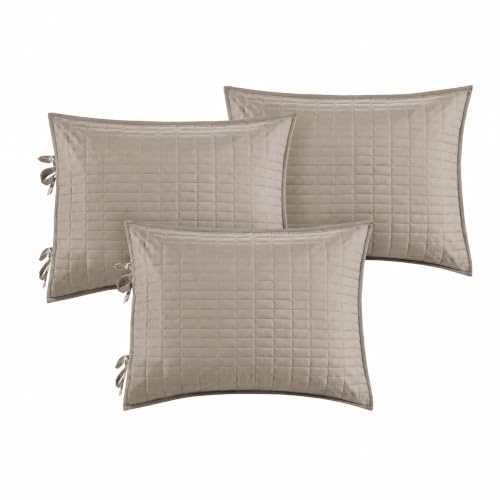 Image of Comfort Spaces Daybed Cover - Luxe Double Sided-Quilting, All Season Cozy Bedding with Bedskirt, Matching Shams, Kienna Taupe 75 inchx39 inch 5 Piece