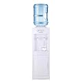 Water Cooler Dispenser for 5 Gallon Bottle, Hot&Cold Top Loading Water Dispenser, Freeding Standing Cooler with Child Safety Lock Removable Drip Tray & Storage Cabinet for Indoor Home,Office (White)
