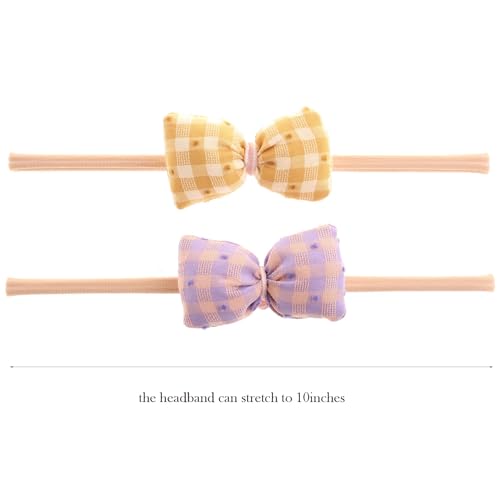 7 Pack Baby Nylon Headbands Hairbands Hair Bow Elastics Hair Accessories for Baby Girls Newborn Infant Toddlers Kids4