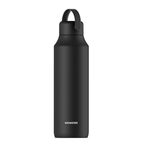 WEWATER AROME Bottle - Borraccia Termica 600 ml Con Infusore Integrato, Bottiglia Portatile Riutilizzabile, Maniglia, Senza BPA, Tappo Anti-Perdita Con Doppia Apertura, Termos Nero