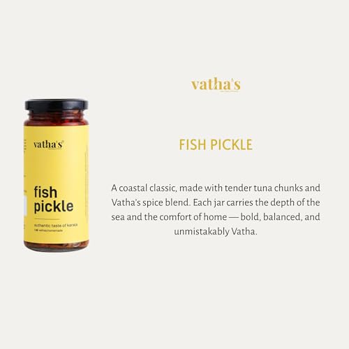 Image of Vathas Tuna Fish Pickle | Traditional Kerala Style Tuna Fish Achar | Spicy & Tangy Non-Veg Pickle | Homemade Taste | No Artificial Preservatives | 225g