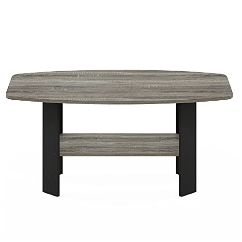 Furinno Simple Design Coffee Table, French Oak Grey/Black - Image 3