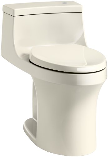 KOHLER K-4000-47 San Souci Touchless Comfort Height 1.28 GPF Elongated Toilet with AquaPiston Flushing Technology, Almond, 1-Piece KOHLER K-4000-47 San Souci Touchless Comfort Height 1.28 GPF Elongated Toilet with AquaPiston Flushing Technology, Almond, 1-Piece