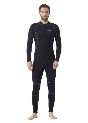 Image of Hevto Men Wetsuit 3 /2mm Neoprene Back Zipper for Surfing Diving | 16 Size Options with Regular Short and Tall Fits Wet Suit in Cold Water for Swimming Snorkeling Kayaking and SUP