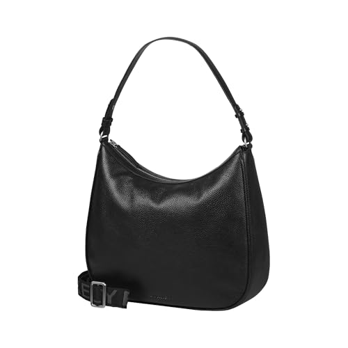 Sac hobo en cuir noir Burkely avec bandoulière logo réglable