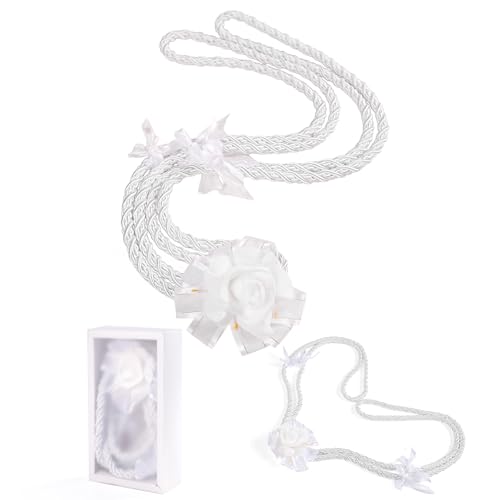 ESNOY White Wedding Lasso Rope,Handfasting Cord for Wedding Lazo para Boda Catolica,Wedding Lasso for Ceremony Catholic,Lazo para Boda Los Novios Cristiana,Vestido De Novia para Boda Religiosa