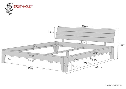 Erst-Holz®Ehebett Doppelbett 180x200 Futonbett Massivholz Kieferbett Natur Rollrost Matratze 60.62-18 M2 – Bild 4
