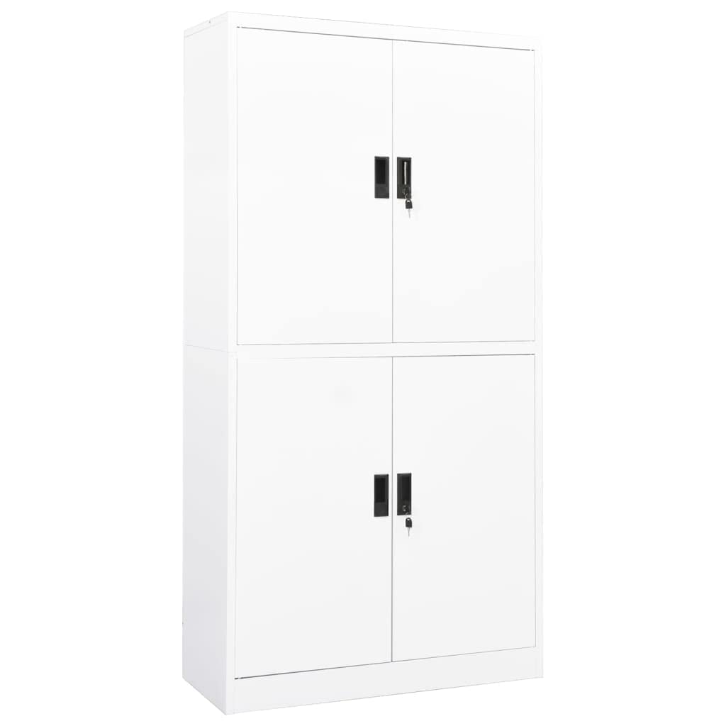 Armadio da ufficio, armadietto da ufficio, con serratura, armadietto in metallo, adatto per ufficio, archivio, scuola, gestione, bianco, 90 x 40 x 180 cm