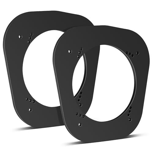 RED WOLF 5 1/4" Rear Car Door Speaker Adapter Fit for 1996-2002 Toyota 4Runner Install 5.25" Aftermarket Audio Speaker Spacer Ring Mounting Bracket, Black Solid PE Plastic 1 Pair