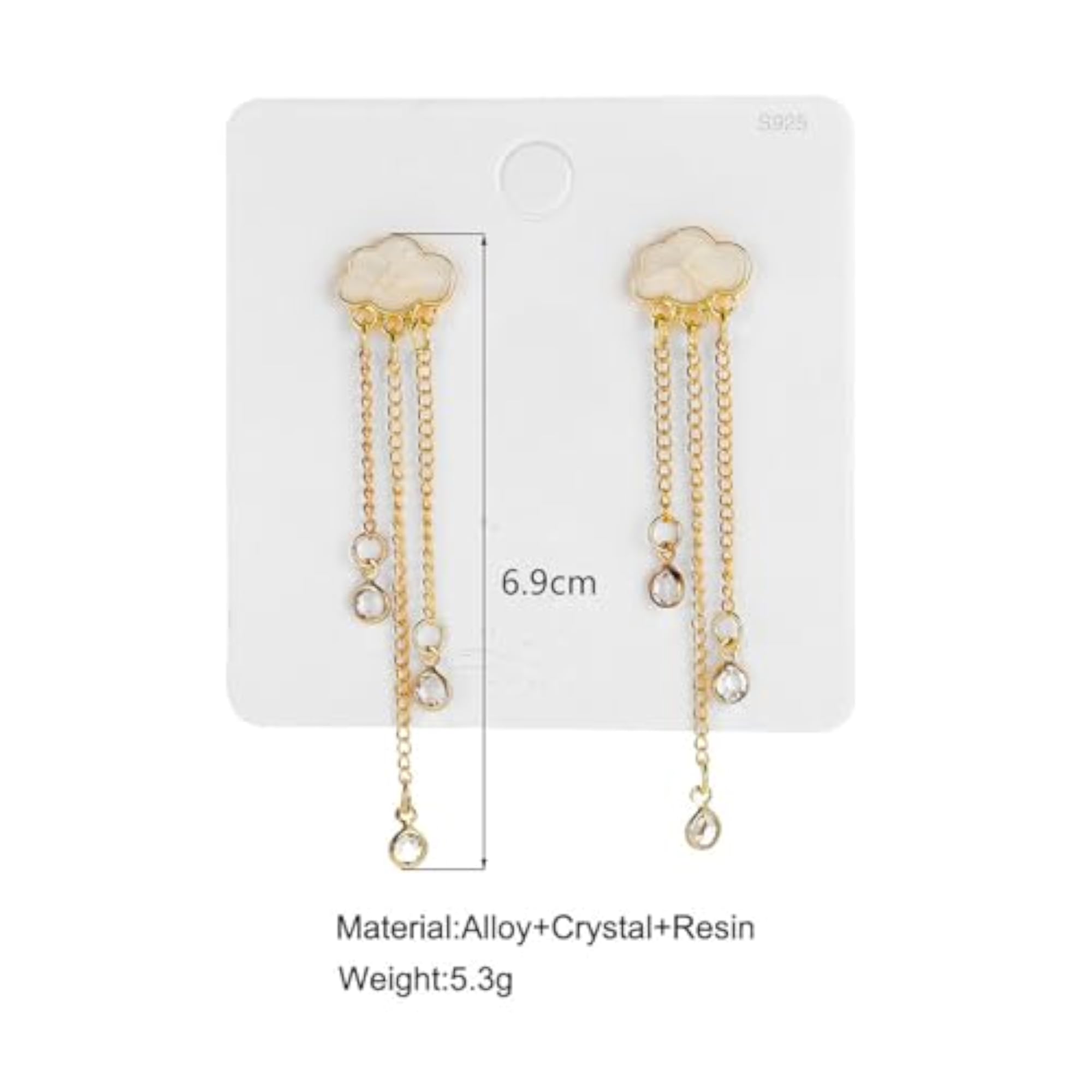 Women's Cloud Rain Crystal Tassel Earrings