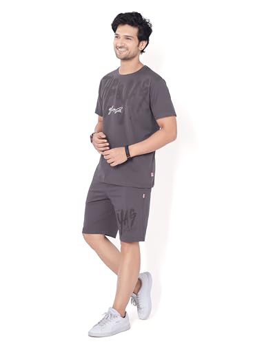 Image of WEET Cotton T-Shirt and Shorts Set for Men,Night Wear for Men,Men's Pyjama Set 119