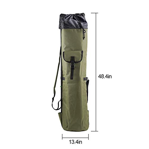 Decdeal Fishing Rod Cases for Men, 48.5" x 13.5" Fishing Bag, Holds 5 Poles&Tackle, Fodable Fishing Rod & Reel Organizer