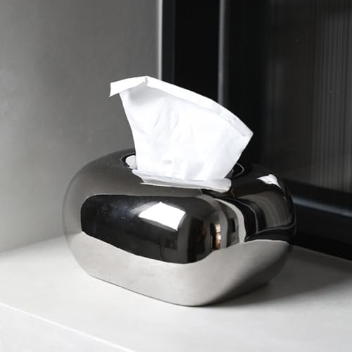 Gaxcent Scatola di Fazzoletti Cosmetici in Ceramica, Contenitore Decorativi Dispenser Carta per Il Viso Organizzatore Soggiorno,B