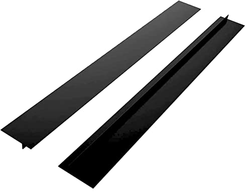 Set of 2 Kitchen Stove Counter Gap Cover Food Grade High Heat Resistant Bridge The Gap Between Stove And Counter Washer and Dryer (Black)