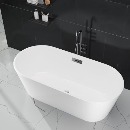 Image of GarveeLife 67 Inch Freestanding Bathtubs Acrylic Free Standing Bathtub with Integrated Overflow, Deep Soaking Comfort, Modern Spa Retreat, Easy Setup for New Builds & Remodels