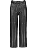 Gerry Weber Damen 7/8 Hose aus Kunstleder Hose Freizeit verkürzt Culotte unifarben 7/8 Länge Schwarz 42