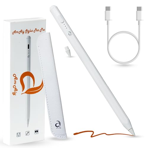AM-AIY Stylus Pen for iPad | Apple Pen Pencil Palm Rejection & Tilt | 2X Fast Charging | Leading Low Latency | iPad 6 to10,iPad Pro 11