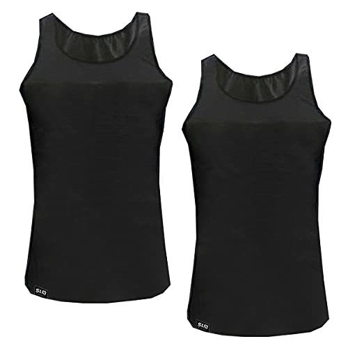 KIT 2 Cintas Modeladora Masculina Colete Redutor Postura Bodyshaper Slim Fitness Preto G