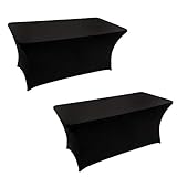 2 Pack Spandex Table Covers 6 Feet, Stretch/Fitted Table Covers for 6 Feet Folding Table,Rectangular Spandex Table Cloths for Wedding Party or Event by FELIZEST