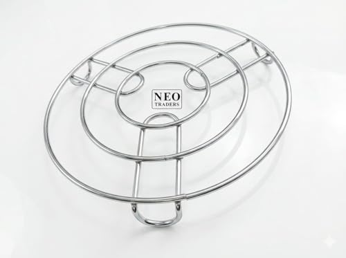 Image of Steel High Baking Rack Cake Drying Stand for Pastry Bread Cookies Cooling Grid Tray (High + Low)