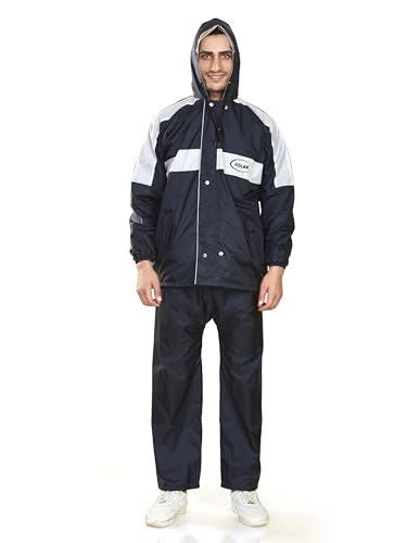 Image of KOLAR Men's Waterproof Rain Suit with Jacket and Pant With Reflective Surface, Extended Hood, Ouside and Inside Pocket