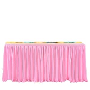 L6NqIAG Rosa Party-Tischrock für rechteckige Tische