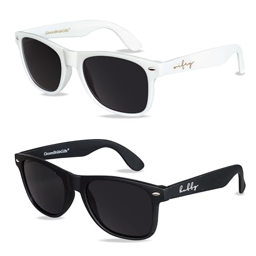 Mr&MrsGifts Bride and Groom Polarized Sunglasses Honeymoon Gifts for the Couple Groom Sunglasses for Engagement Wedding Gifts