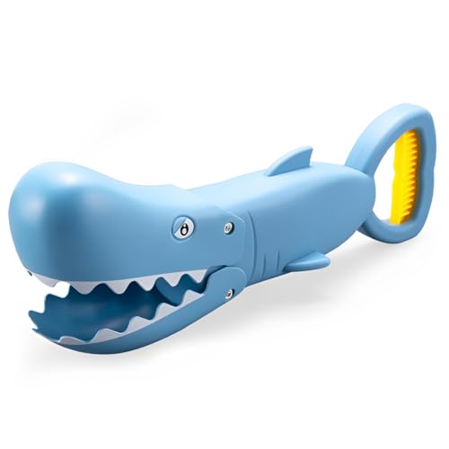 NHQZ Pezzp Pinza Sabbia per Bambini (Design Pescecane) - Escavatore Manuale per Sabbiera e Spiaggia. Giocattolo da Esterno per Bambini 3+ Anni.