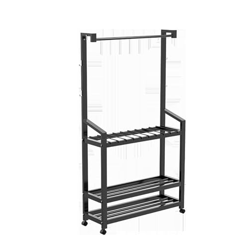 BYOUQ Coat rack, detachable clothes rack and shoe rack, integrated coat rack, home storage shoe rack and trouser rack, suitable for bedroom and living room-60/80/100/120cm A,120 * 25 * 160CM