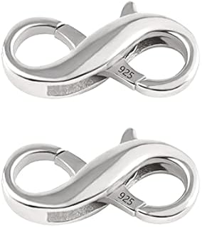 2pcs Double Opening Lobster Clasps, Sterling Silver, Ideal Necklace Connector and Bracelet Clasps, Perfect for DIY Jewelry Making, Bracelet and Necklace Extender