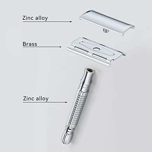 shamjina Barbeador Manual de Lâmina de Segurança de Borda Dupla Lâmina Inoxidável Anticorrosiva com