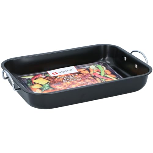 alpina Auflaufform - Rechteckig - Metall - 39 x 29 x 6 cm - Schwarz